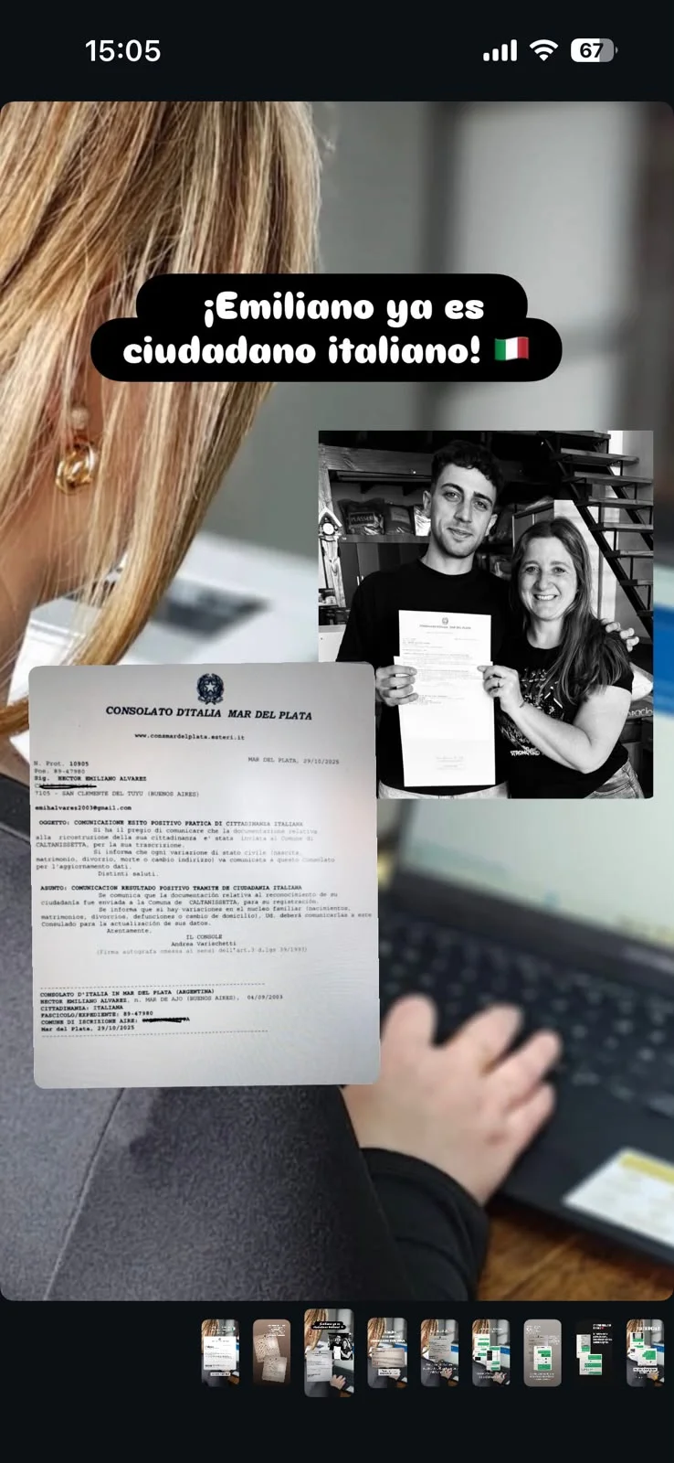 Captura de testimonio de cliente sobre gestión de deudas